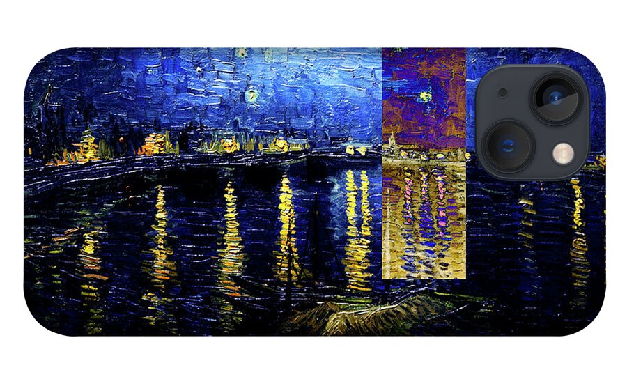 Postmodernism iPhone 13 Case featuring the digital art Layered 15 van Gogh by David Bridburg