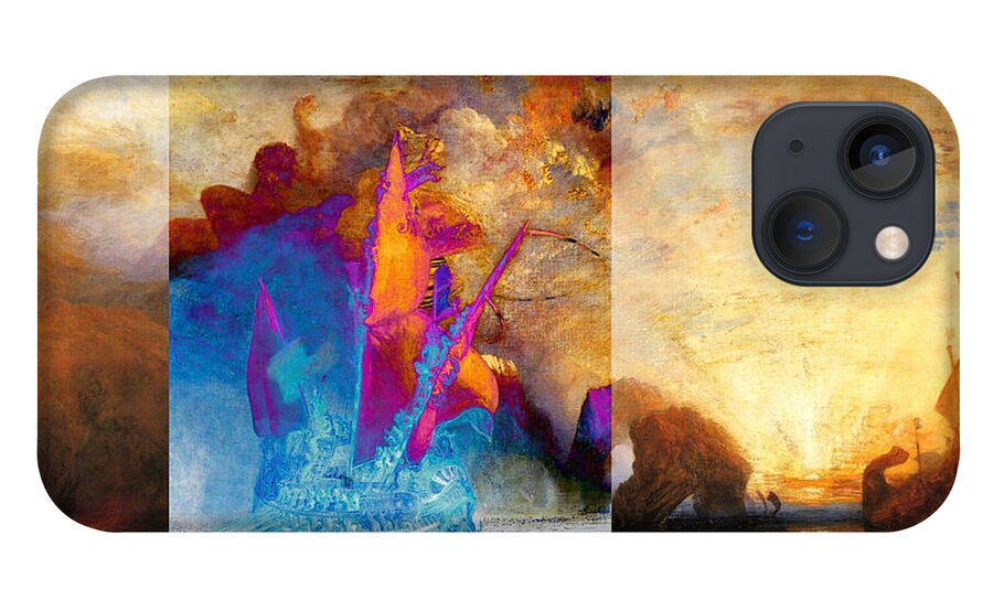 Postmodernism iPhone 13 Case featuring the digital art Layered 6 Turner by David Bridburg