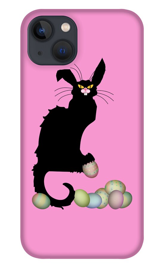 Easter iPhone 13 Case featuring the digital art Le Chat Noir - Easter by Gravityx9 Designs