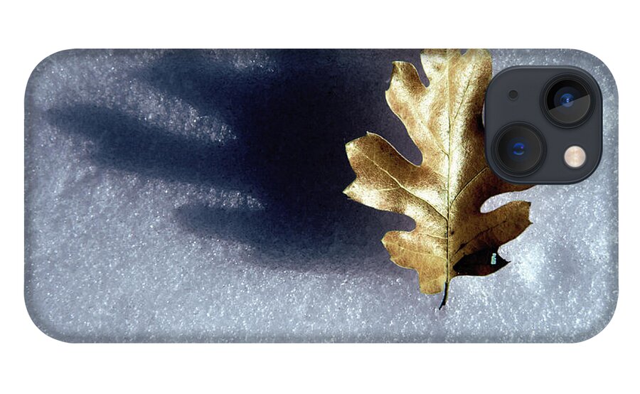 Photography iPhone 13 Case featuring the photograph Leaf on Snow by Paul Wear