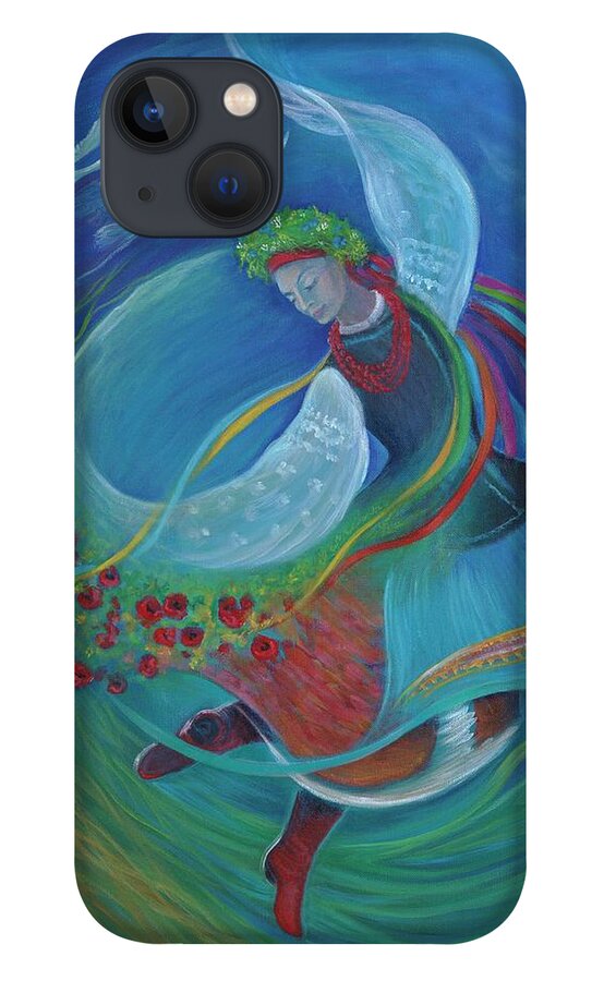 Ukrainian iPhone 13 Case featuring the painting Leleka by Kristine Izak