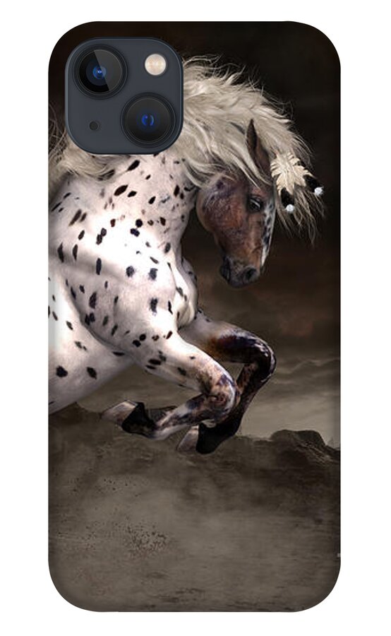 Leopard Appaloosa iPhone 13 Case featuring the digital art Leopard Appaloosa Shiloh by Shanina Conway