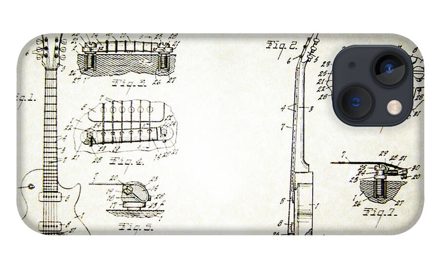 Ted iPhone 13 Case featuring the photograph Les Paul Guitar Patent 1955 by Bill Cannon