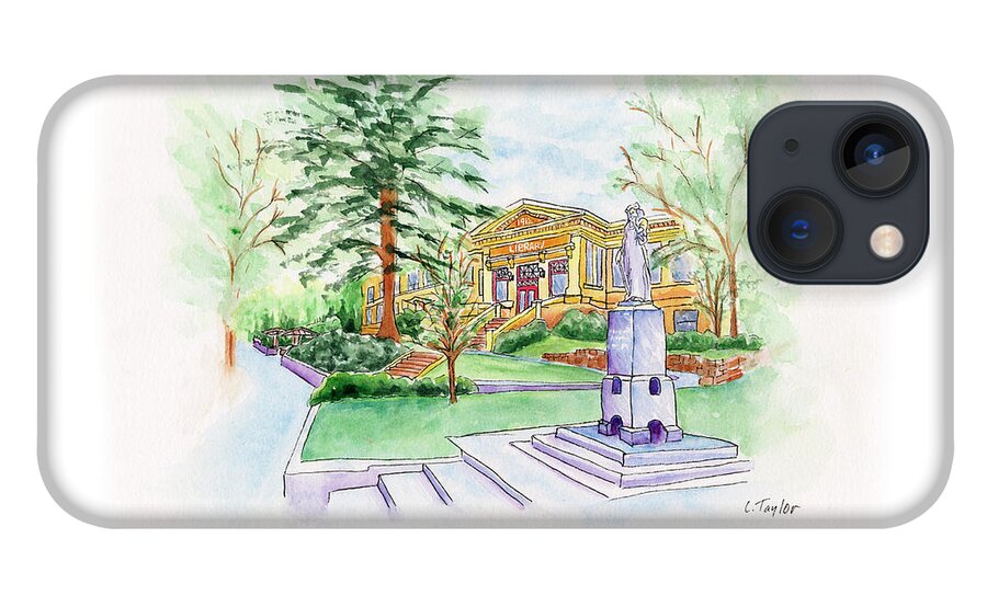 Library iPhone 13 Case featuring the painting Library a Carnegie Original by Lori Taylor