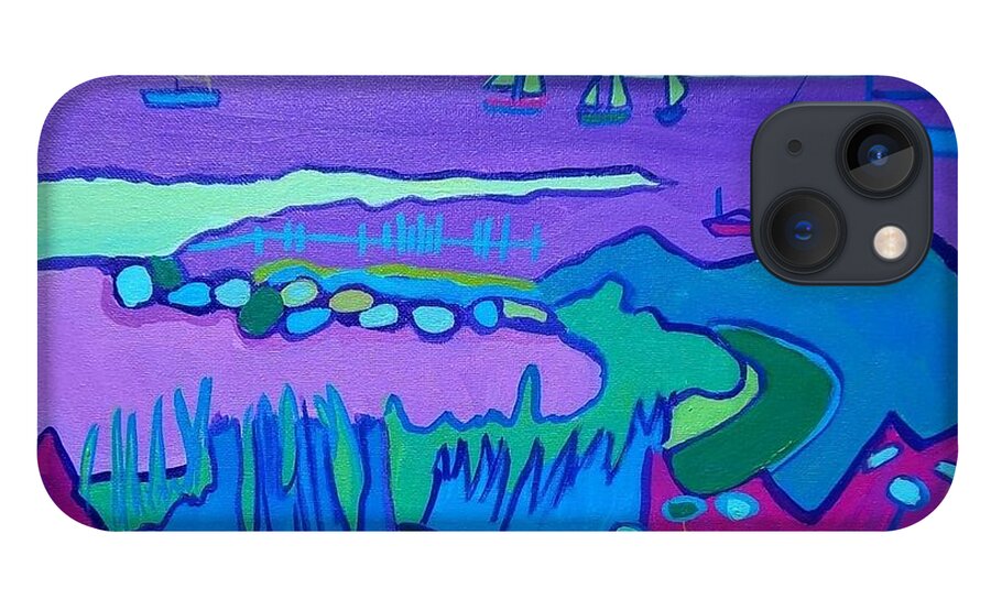 Ocean iPhone 13 Case featuring the painting Lighthouse Beach Path Edgartown by Debra Bretton Robinson