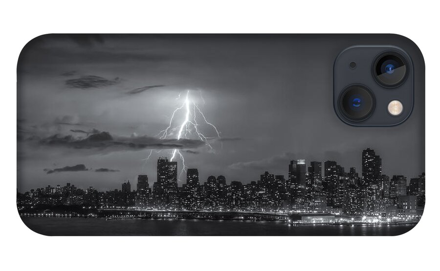 Clarence Holmes iPhone 13 Case featuring the photograph Lightning Over New York City VI by Clarence Holmes