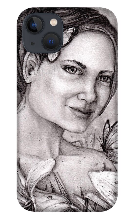 Lily iPhone 13 Case featuring the drawing Lily by Shana Rowe Jackson