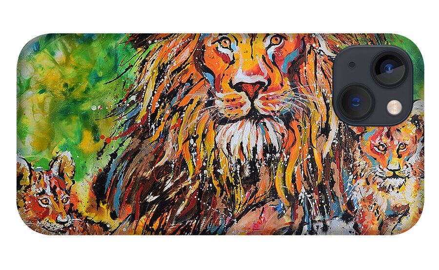  iPhone 13 Case featuring the painting Lion's Pride by Jyotika Shroff