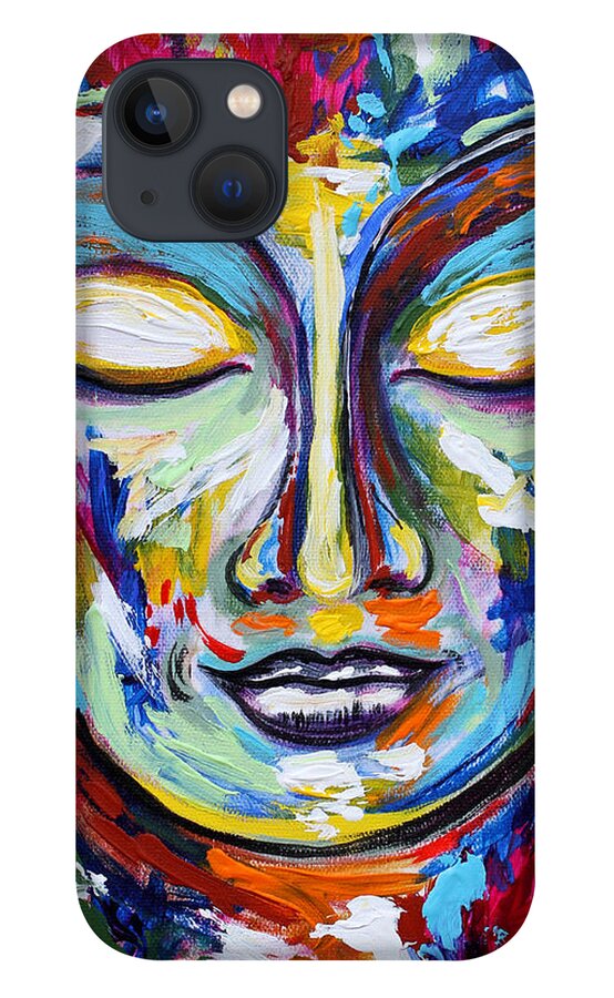Impressionist iPhone 13 Case featuring the painting Little Buddha by Theresa Marie Johnson