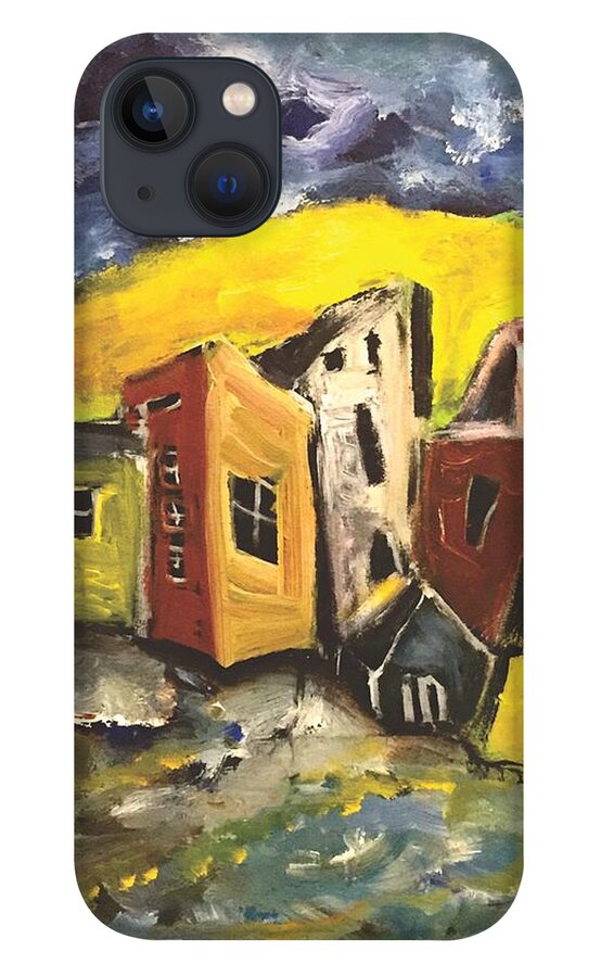 Sky iPhone 13 Case featuring the painting Little Change in the weather by Dennis Ellman