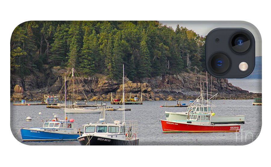 Lobster Boats iPhone 13 Case featuring the photograph Lobster Boats in Bar Harbor by Jack Schultz