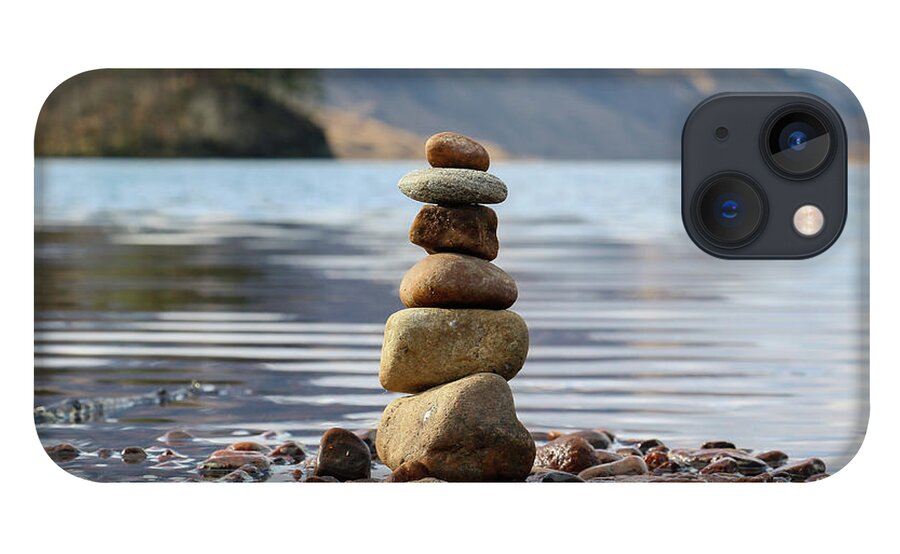 Stones iPhone 13 Case featuring the photograph Loch Shiel Stacked Stones by Holly Ross