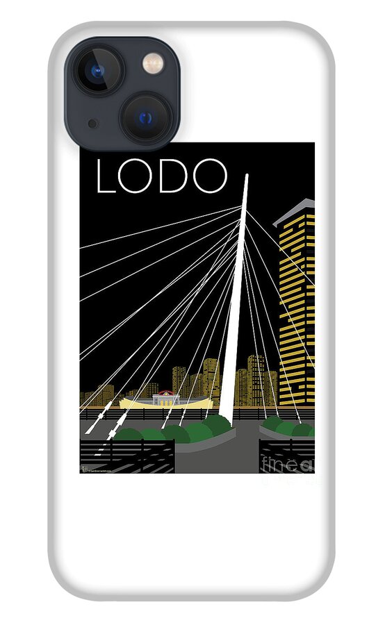 Denver iPhone 13 Case featuring the digital art LODO by Night by Sam Brennan