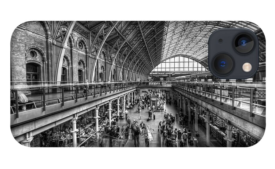 Art iPhone 13 Case featuring the photograph London Train Station BW by Yhun Suarez