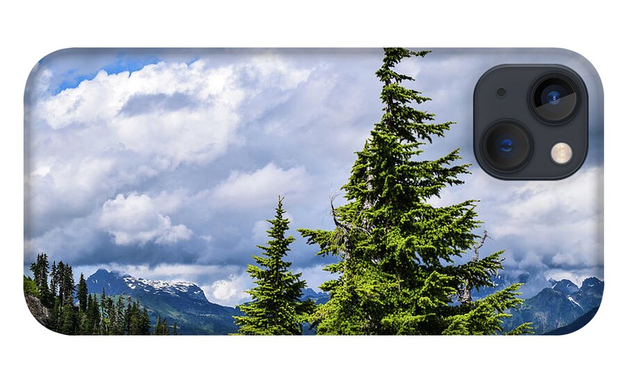 Mt. Baker iPhone 13 Case featuring the photograph Lone Fir with Clouds by Tom Cochran