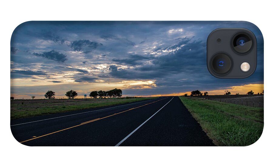 Highway iPhone 13 Case featuring the photograph Lone Highway At Sunset by G Lamar Yancy