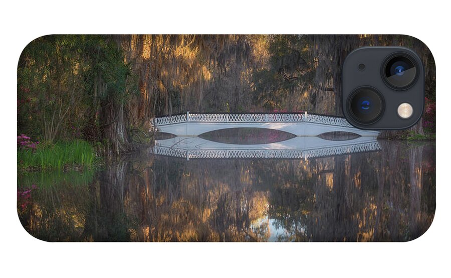 Lowcountry Springtime iPhone 13 Case featuring the photograph Long White Bridge Pond Reflection by Kim Carpentier