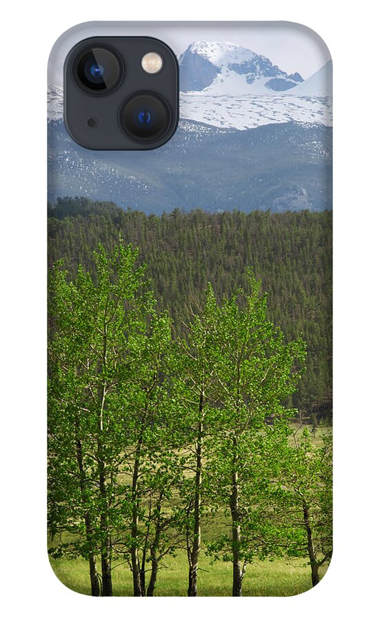 Longs iPhone 13 Case featuring the photograph Longs Peak from Moraine Park - Spring by Aaron Spong