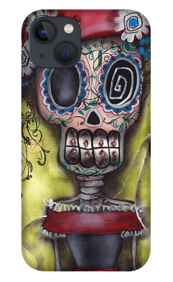 Day Of The Dead Paintings iPhone 13 Case featuring the painting Looking for Love by Abril Andrade