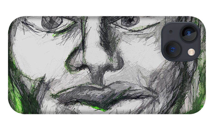 Face iPhone 13 Case featuring the drawing Looking Out In by Jade Knights