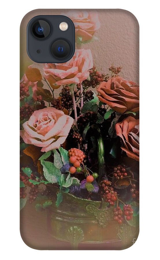 Digital Art iPhone 13 Case featuring the digital art Lovely Rustic Rose Bouquet by Delynn Addams