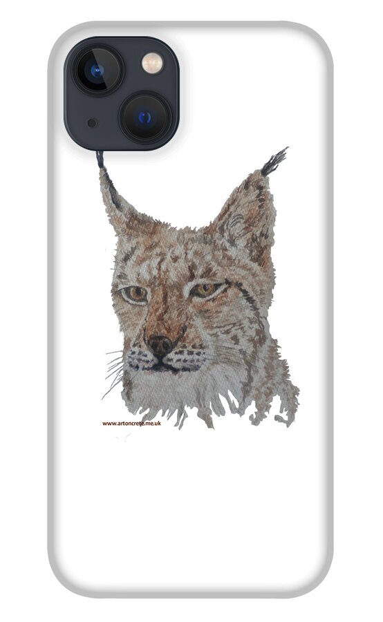 Lynx iPhone 13 Case featuring the painting Lynx t-shirt by David Capon