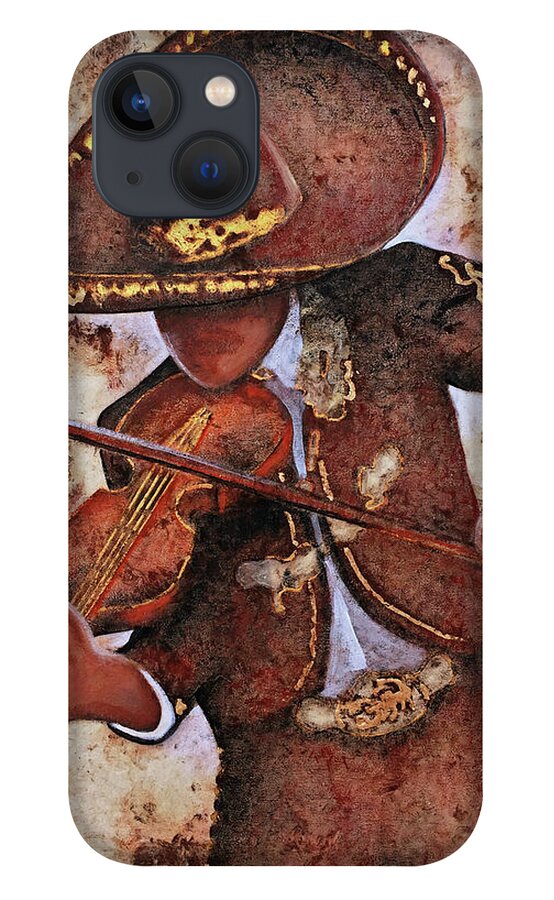 Charros iPhone 13 Case featuring the painting M A R I A C H I .  I by J U A N - O A X A C A