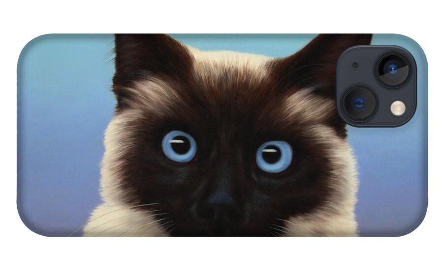 Cat Siamese Siamese Cat Siamese Kitten Kitten Kitty Machka Chat Pet Blue Eyes Pussy James W Johnson iPhone 13 Case featuring the painting Machka 2001 by James W Johnson