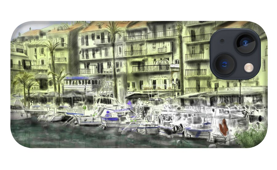 Coast Of Monaco Along The Mediterranean. iPhone 13 Case featuring the painting Magic al Monaco by Rob Hartman