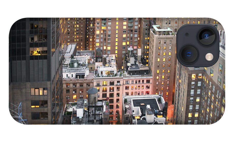 Skyline iPhone 13 Case featuring the photograph Manhattan at Dusk by Bob Slitzan