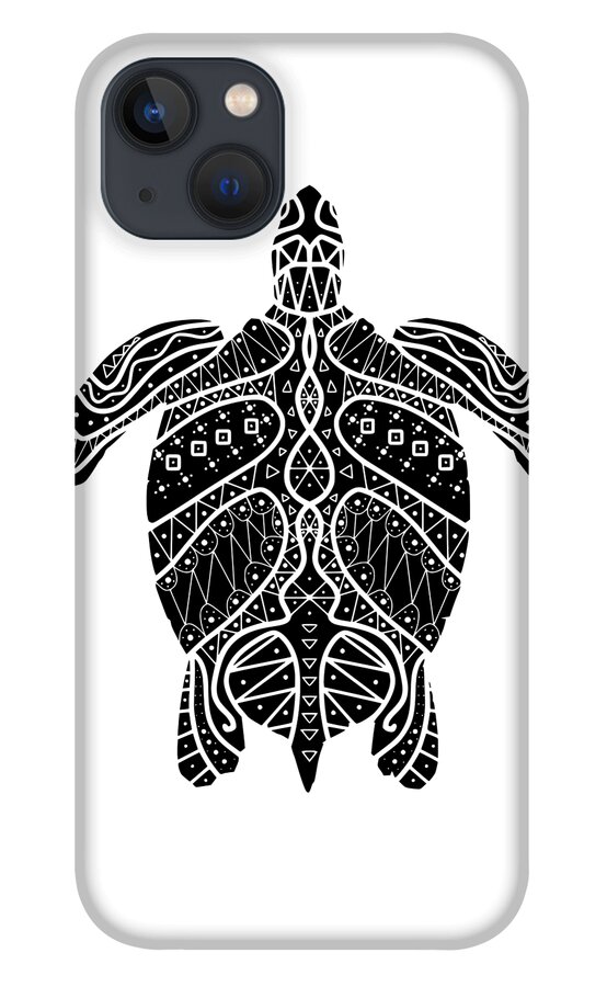 Maori iPhone 13 Case featuring the digital art Maori Turtle by Piotr Dulski