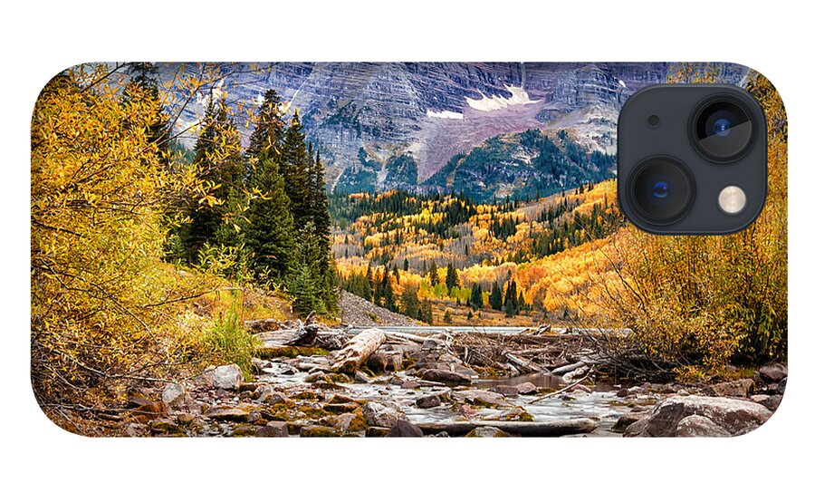 Maroon Bells iPhone 13 Case featuring the photograph Maroon Bells and the Creek by David Soldano