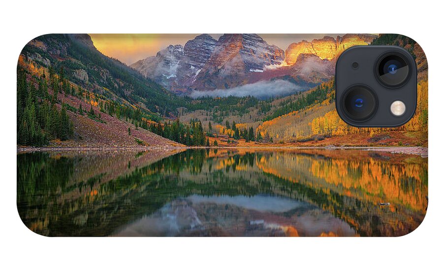 Maroon Bells iPhone 13 Case featuring the photograph Maroon Bells Autumn Reflections by Greg Norrell