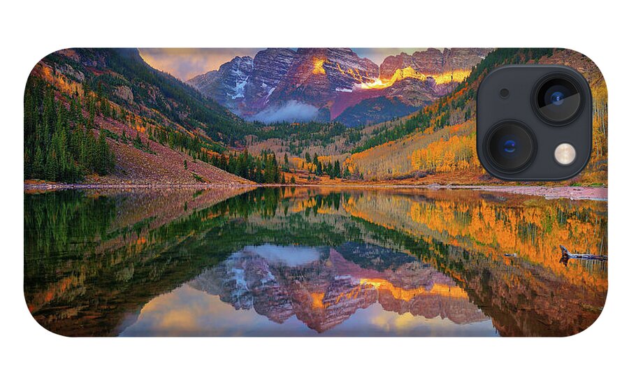 Maroon Bells iPhone 13 Case featuring the photograph Maroon Lake Dawn by Greg Norrell