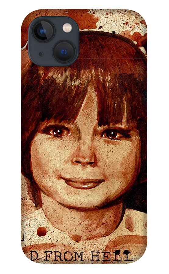Mary Bell iPhone 13 Case featuring the painting MARY BELL dry blood by Ryan Almighty
