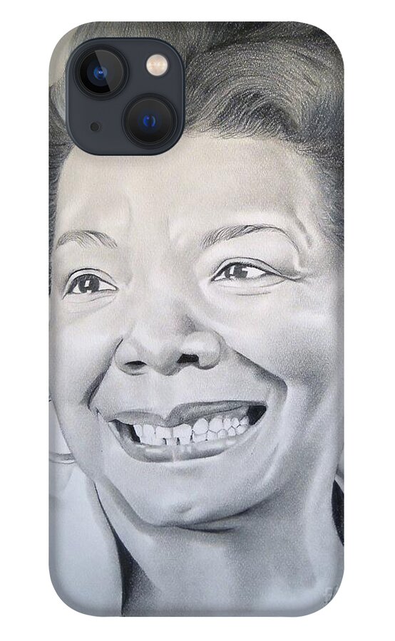 Maya Angelou iPhone 13 Case featuring the drawing Maya by Sonya Walker