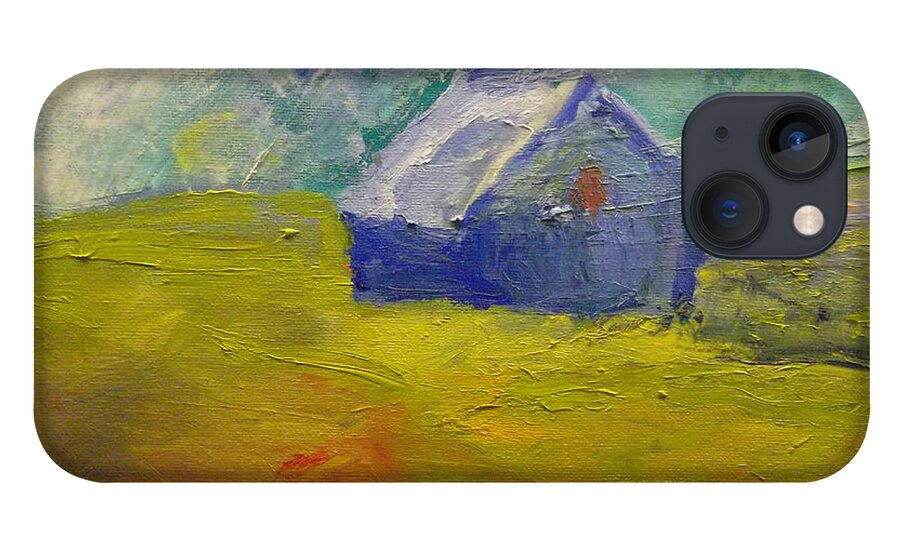 Field iPhone 13 Case featuring the painting Meadow Blue by Susan Esbensen