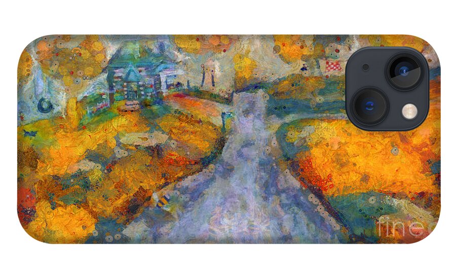 Home iPhone 13 Case featuring the painting Memories of Home in Autumn by Claire Bull