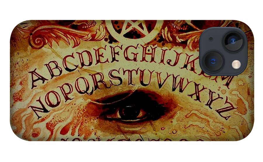 Ouija Board iPhone 13 Case featuring the painting Menstrual Spirit Board by Ryan Almighty