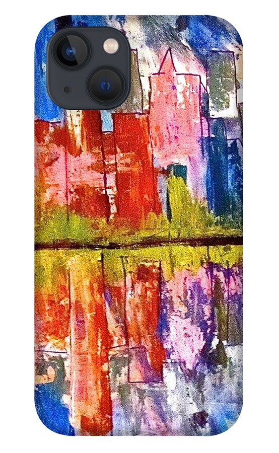 City iPhone 13 Case featuring the painting Metropolis by Barbara O'Toole