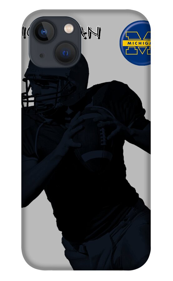 Football iPhone 13 Case featuring the digital art Michigan Football by David Dehner