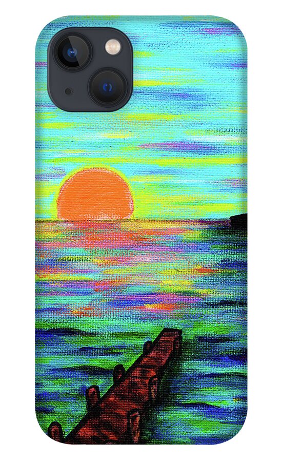 Sunset iPhone 13 Case featuring the painting Miles Away by Meghan Elizabeth
