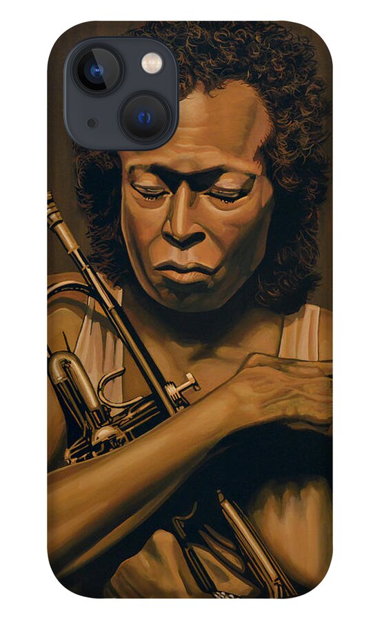 Miles Davis iPhone 13 Case featuring the painting Miles Davis Painting by Paul Meijering