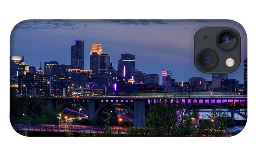 I-35 iPhone 13 Case featuring the photograph Minneapolis In Purple 1 by Bill Pohlmann