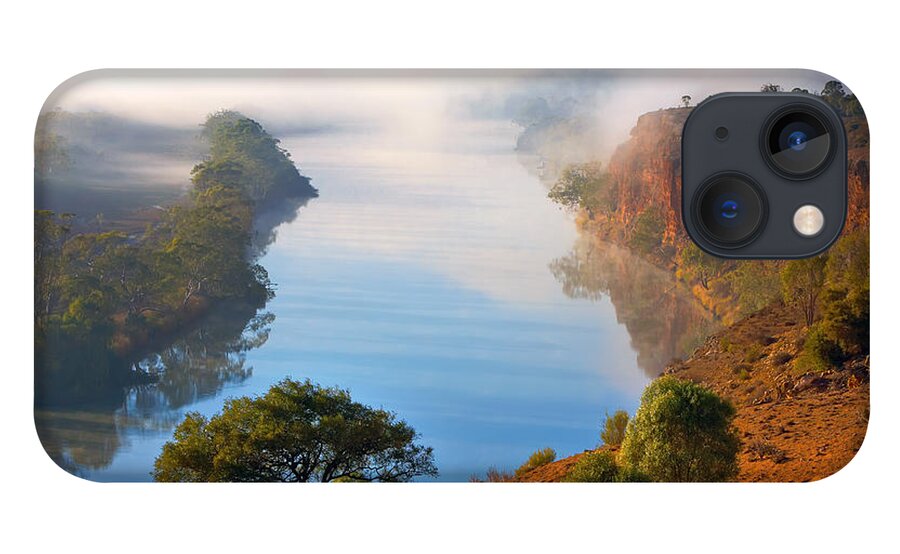 Misty Morning Murray River Maynards Lookout Walker Flat Riverland South Australia iPhone 13 Case featuring the photograph Misty Morning by Bill Robinson