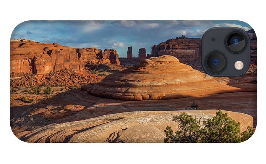 Moab iPhone 13 Case featuring the photograph Moab Back Country Panorama by Dan Norris
