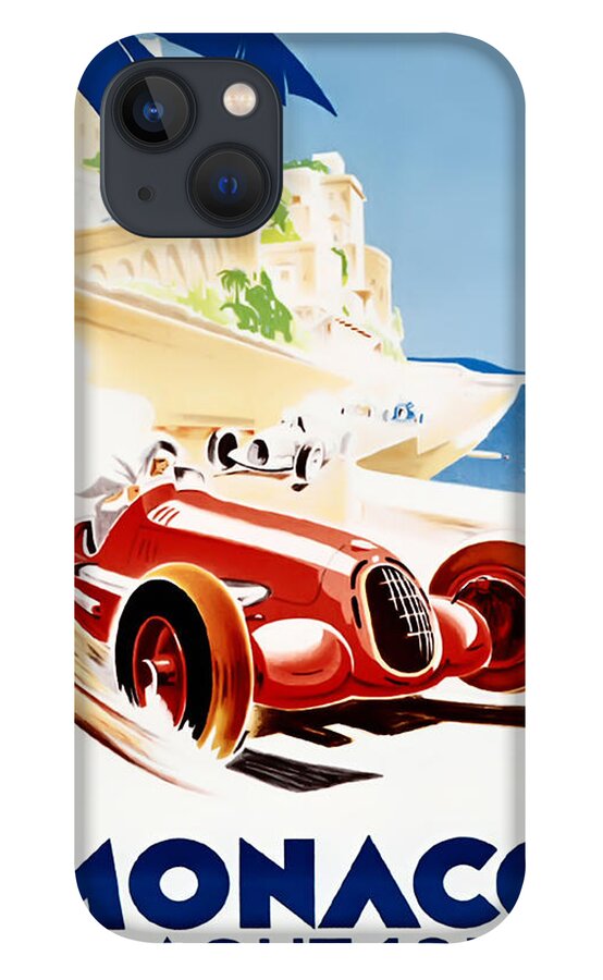 Monaco Grand Prix iPhone 13 Case featuring the digital art Monaco Grand Prix 1937 by Georgia Fowler