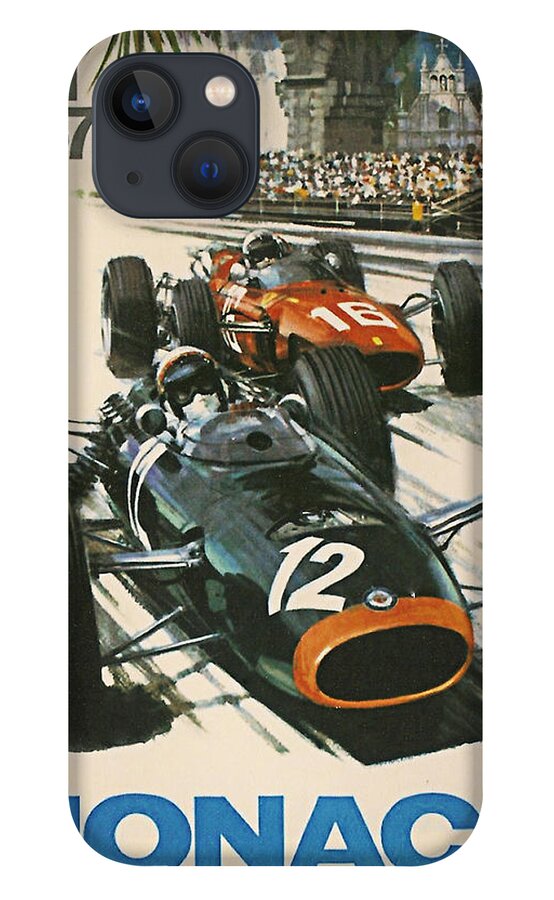 Monaco Grand Prix iPhone 13 Case featuring the digital art Monaco Grand Prix 1967 by Georgia Fowler
