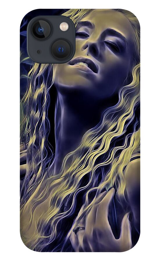 Fantasy iPhone 13 Case featuring the painting Moon Bather by Jon Volden
