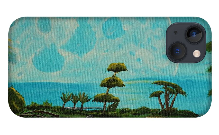 Moon iPhone 13 Case featuring the painting Moon Garden by David Bigelow
